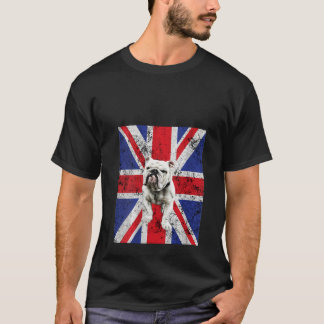 Womens Union Jack Bulldog England United Kingdom B T Shirt