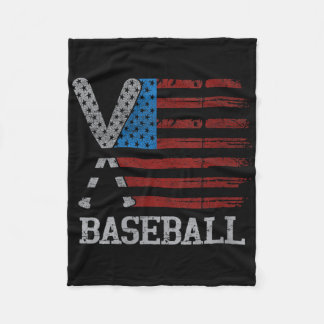 Womens USA flagga Baseball Crossed Fladdermus Base Fleecefilt