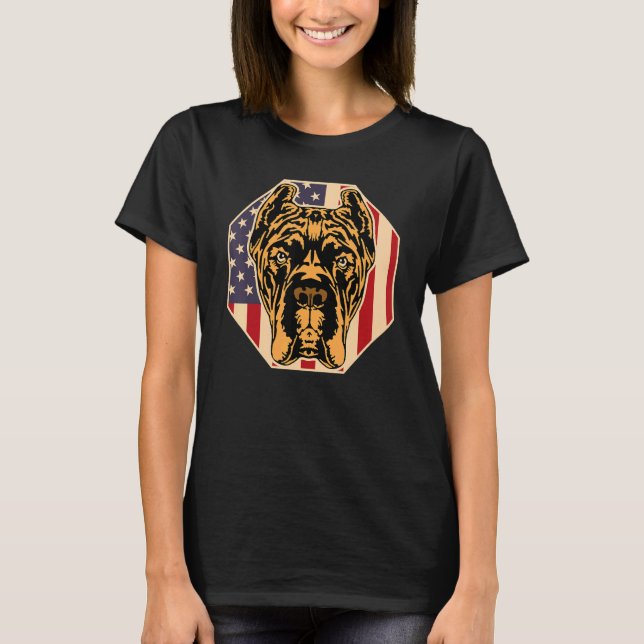 Womens USA flagga Käpp Corso Mamma 2 T Shirt (Framsida)