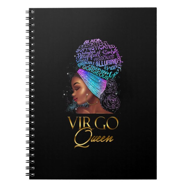 Womens Våg Girl September Queen Birthday Anteckningsbok (Framsidan)
