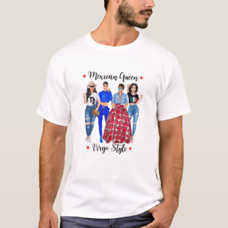 Womens Våg Mexikanska drottningen August September T Shirt