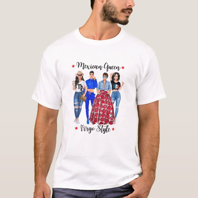 Womens Våg Mexikanska drottningen August September T Shirt (Framsida)