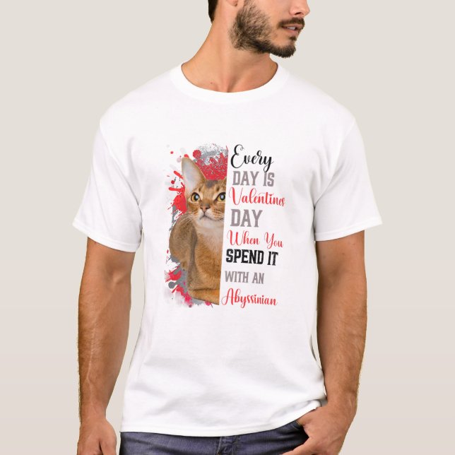 Womens Valentines day Abyssinian Cat Mamma Mor F T Shirt (Framsida)