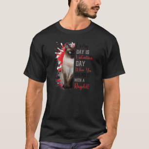 Womens Valentines day Ragdoll Cat Mamma Mor Funn T Shirt