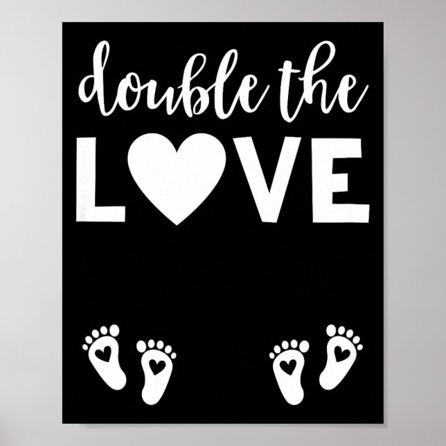 Womens Valentines Day Twin Pregnancy Announcemen V Poster (Framsidan)