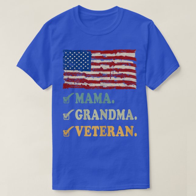 Womens Veterans Recognition Day Blessed Nana First T Shirt (Design framsida)