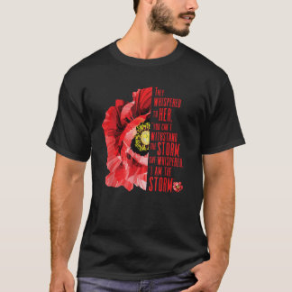 Womens Veterans Red poppy I är stormen Inspire T Shirt