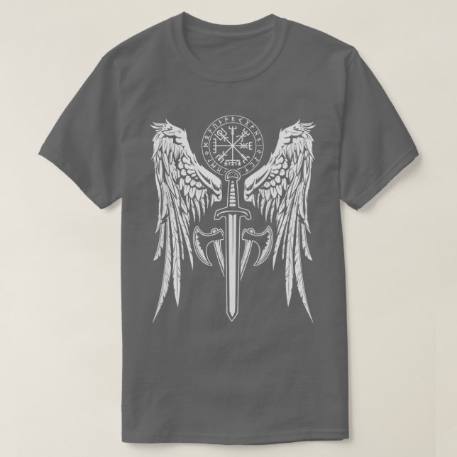 Womens Viking Valhalla Valkyrie Vingar Norse Mytho T Shirt (Design framsida)