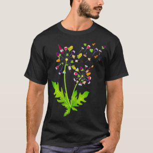Womens Vin Dandelion Drinking Vin Rosee Vin Lov T Shirt