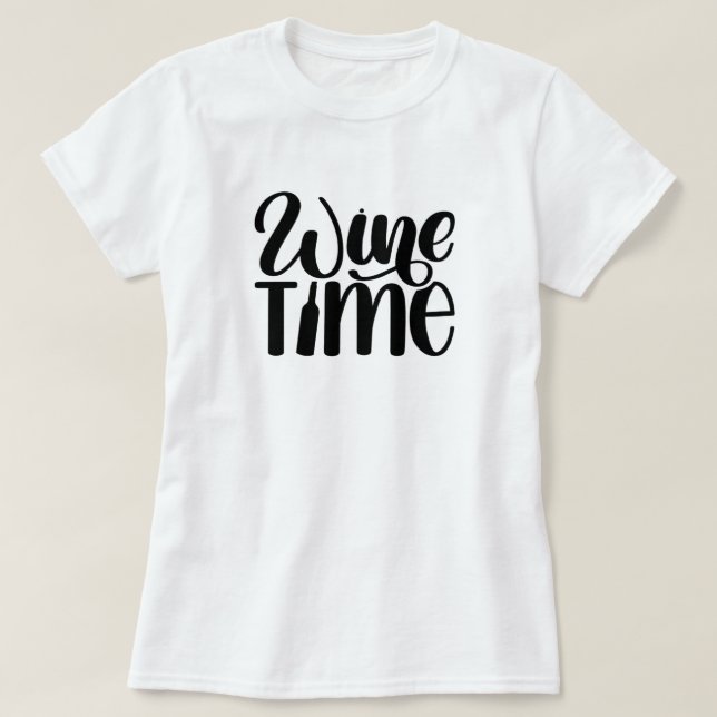 Womens Vin Funny Summertime Drinking Vino Graphic T Shirt (Design framsida)