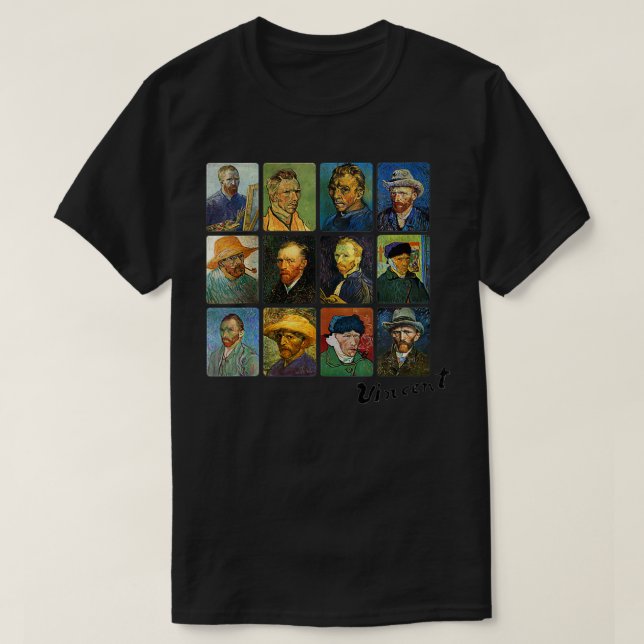 Womens Vincent Van Gogh Självporträtt VNeck T Shirt (Design framsida)