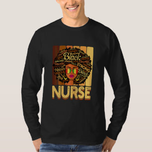 Womens Vintage Melanin Afro Nurse Queen Black Hist T Shirt