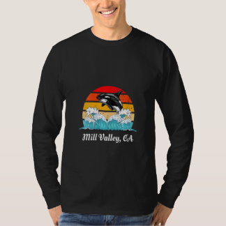 Womens Vintage Mill Valley CA Distressed Orca Kill T Shirt