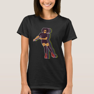 Womens Vintage Roller Skating Girls Shirt Afro 70s T Shirt