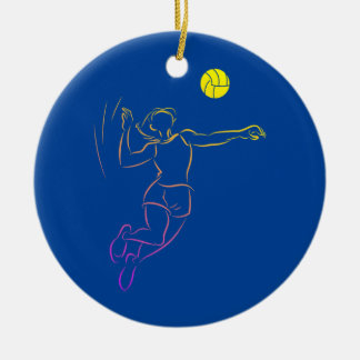 Womens Volleyball Älskare Cute Dabbing Volleyball Julgransprydnad Keramik