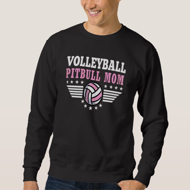 Womens Volleyball Pitbull Mamma Boll Pitbull Mamma Lång Ärmad Tröja (Framsida)