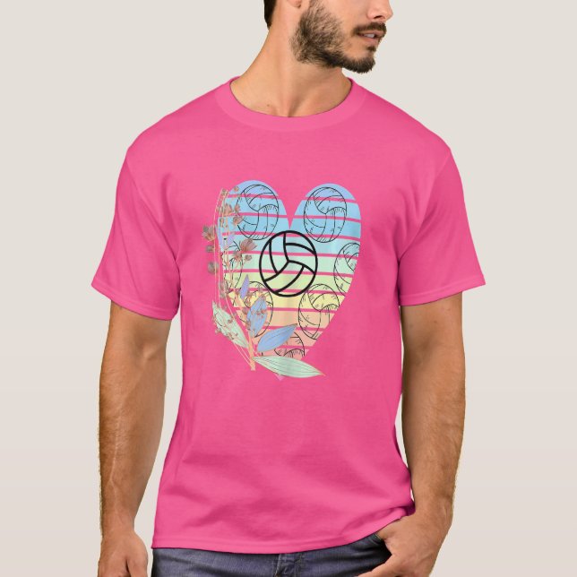 Womens Volleyball Retro Stil Cute Mors dag Vo T Shirt (Framsida)