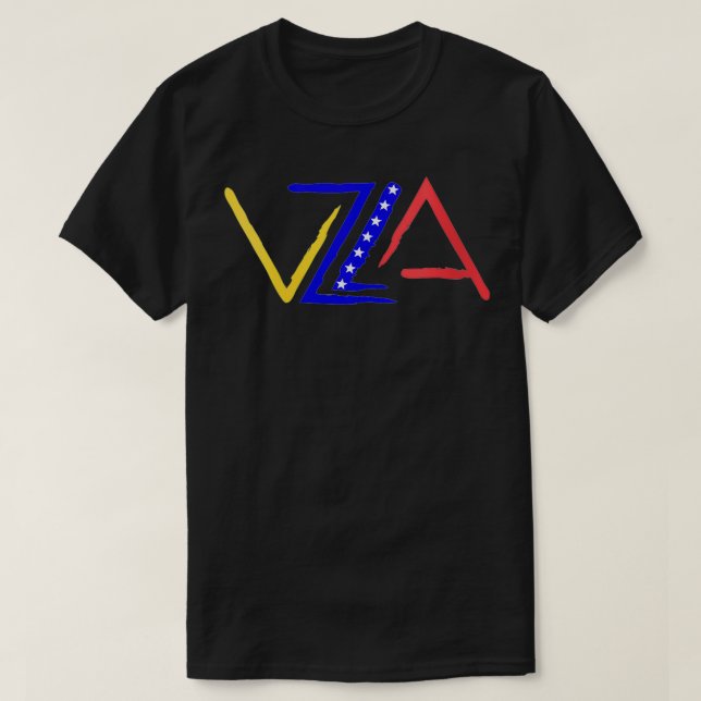 Womens VZLA Logotyp 7 stjärnor Venezuela VNeck T Shirt (Design framsida)