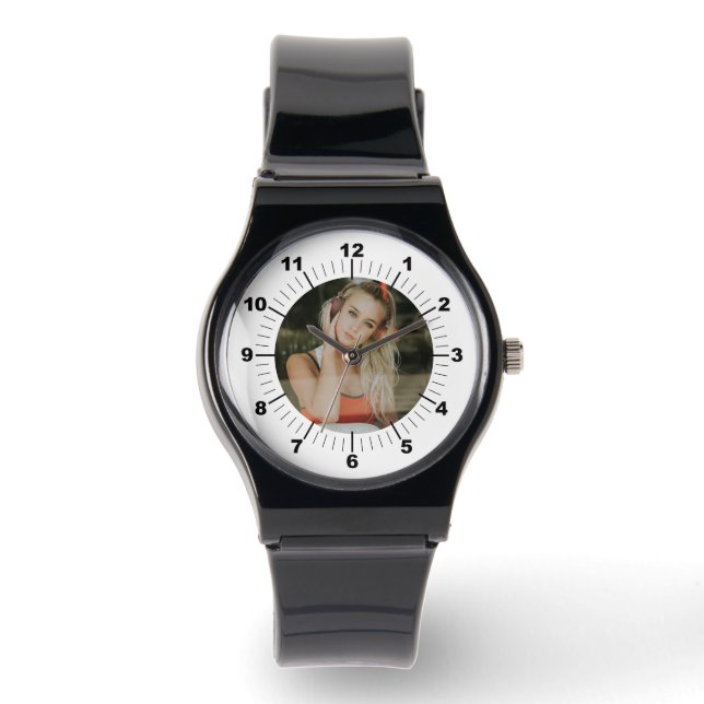 Women's Watch - Personlig Silicone Strap Black Armbandsur (Framsida)