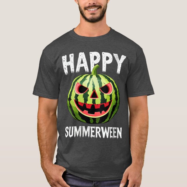 Womens Watermelon Jackolantern Summer Halloween Ha T Shirt (Framsida)
