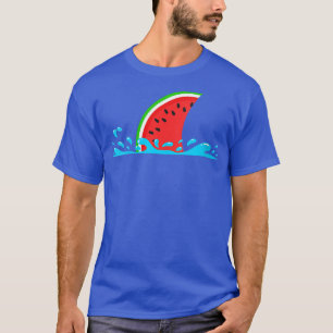 Womens Watermelon Shark Fin Funny Family Summer Va T Shirt