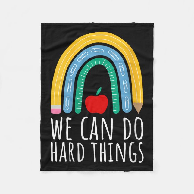 Womens We Can Do Hard Things Motivational Teacher  Fleecefilt (Framsidan)