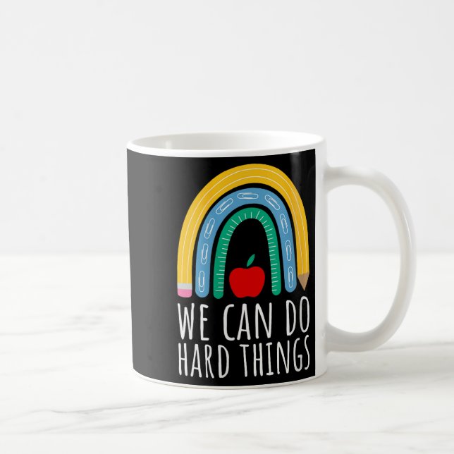 Womens We Can Do Hard Things Motivational Teacher  Kaffemugg (Höger)