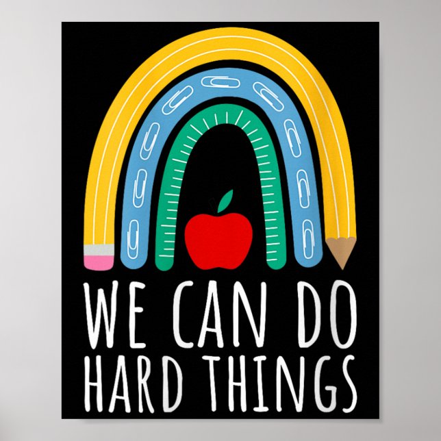 Womens We Can Do Hard Things Motivational Teacher  Poster (Framsidan)