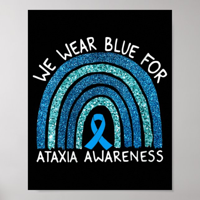 Womens We Wear Blue For Ataxia Awareness Rainbow G Poster (Framsidan)