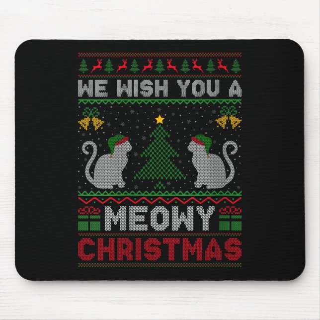 Womens We Wish You A Meowy Catmas Ugly Christmas S Musmatta (Framsidan)