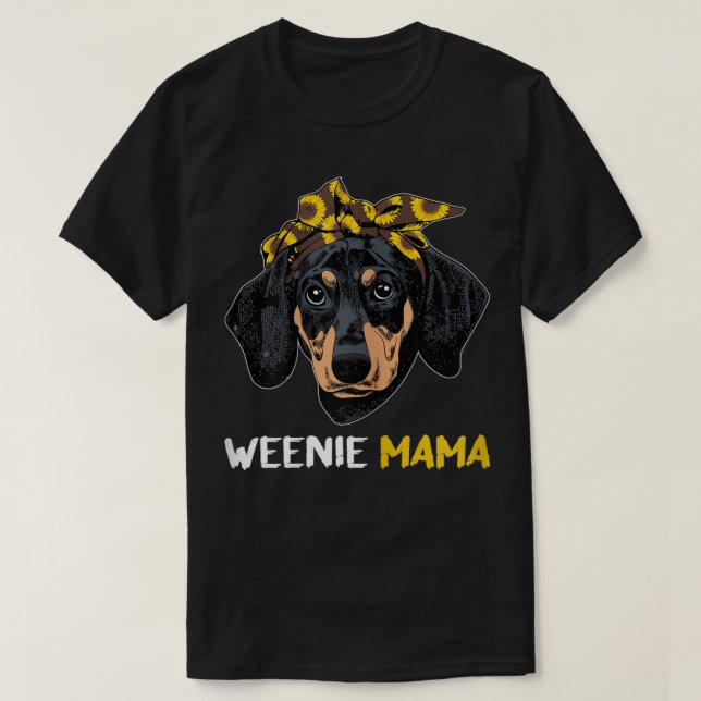 Womens Weenie Mamma Doxie Mamma Hund Dachshund Äls T Shirt (Design framsida)