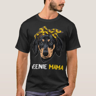 Womens Weenie Mamma Doxie Mamma Hund Dachshund Äls T Shirt