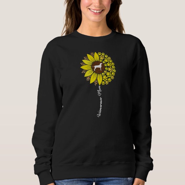 Womens Weimaraner Mom For Women Sunflower Weimaran T Shirt (Framsida)