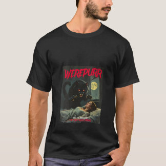 Womens Werepurr Werevarv Cat Vintage Horror Movie T Shirt