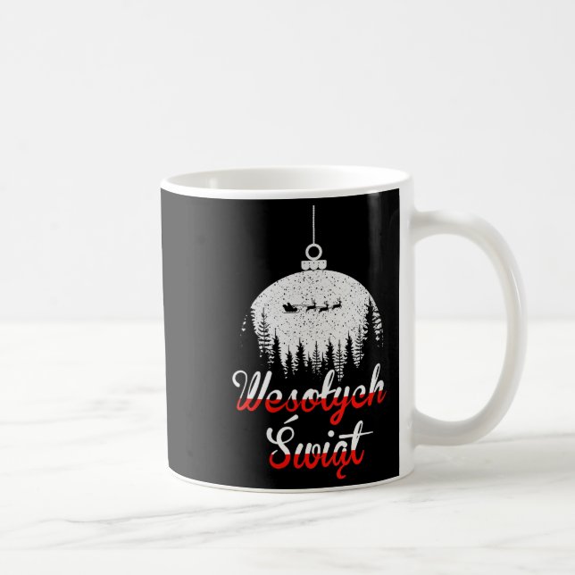 Womens Wesolych Swiat Lish Christmas Holiday V-nec Kaffemugg (Höger)