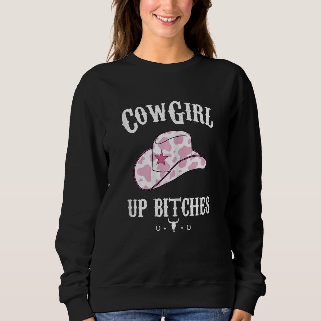 Womens Western Cowgirl Yeehaw Hippie Boho Cow Bull T Shirt (Framsida)