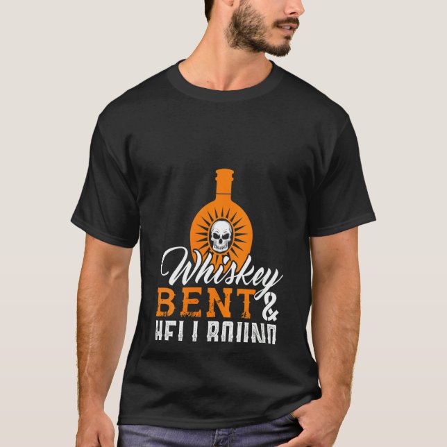 Womens Whiskey Bent och Hellbundet Funny Whiskey B T Shirt (Framsida)