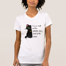 women's white black cat shirt
