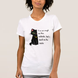 women's white black cat shirt t
