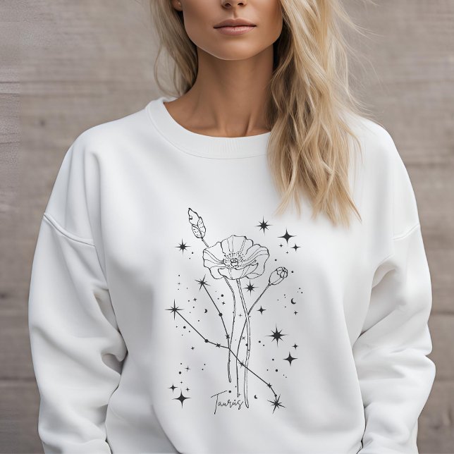 Womens White Blommigt Taurus T Shirt (Skapare uppladdad)