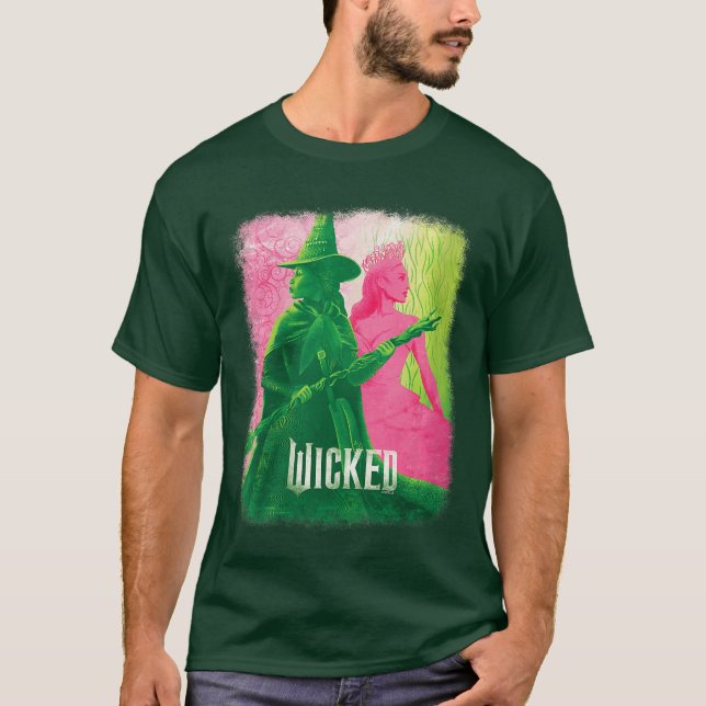 Womens Wicked Elphaba Glindaonal VNeck retro T Shirt (Framsida)