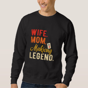 Womens Wife Mamma Mahjong Legend Mahjong Party Mah Lång Ärmad Tröja