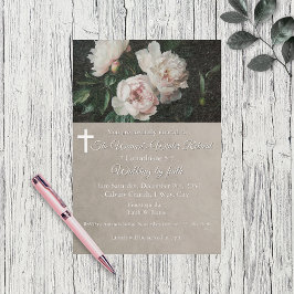 Women's Winter Retreat Beige Floral Church Inbjudningar