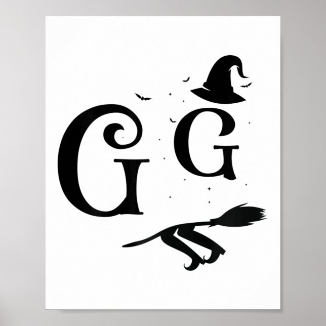 Womens Witch Hat Graphic Spooky Gg Funny Halloween Poster (Framsidan)