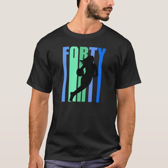 Womens Womens Basketball 40th Birthday Player Shoo T Shirt (Framsida)