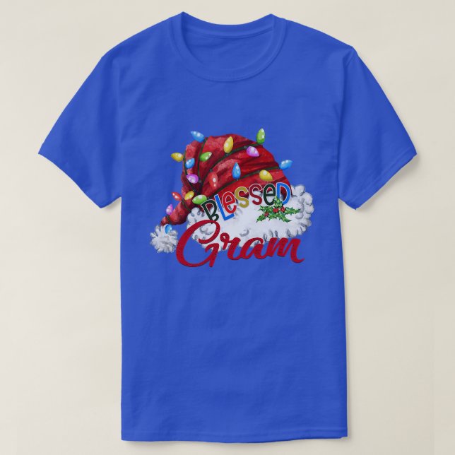 Womens Womens Blsed Gram Santa Hat jul Li T Shirt (Design framsida)