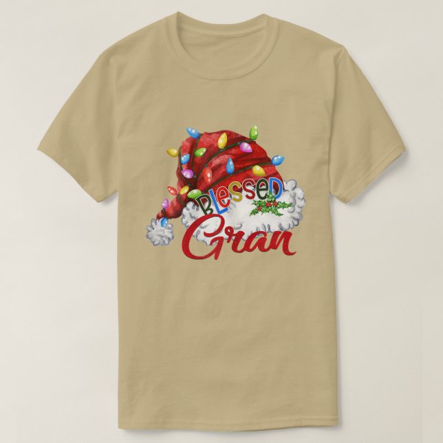 Womens Womens Blsed Gran Santa Hat jul Li T Shirt (Design framsida)