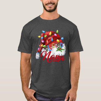 Womens Womens Blsed Nana Santa Hat Julafton Light8 T Shirt