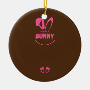 Womens Womens Påsk Mamma Bunny för gravida Mamma Julgransprydnad Keramik