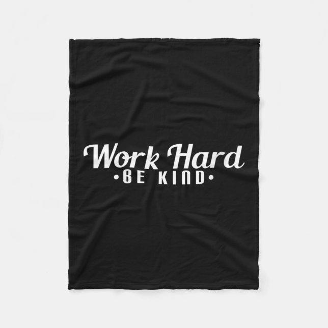 Womens Work Hard Be Kind Motivational V-neck  Fleecefilt (Framsidan)